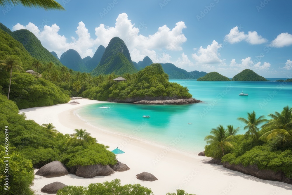 beautiful beach in the caribbean beautiful beach in the caribbean tropical island of thailand. panorama. 