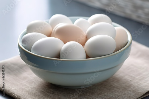 white egg in a bowl. generative AI