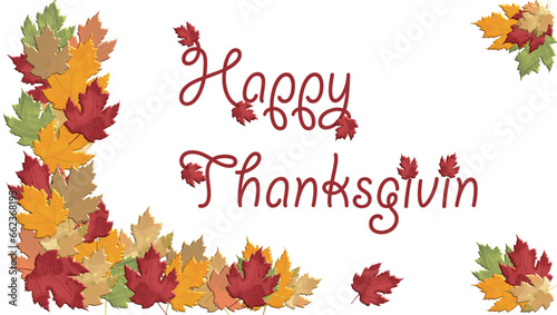 happy thanksgiving, Leaves autumn  - great for website, email, greeting card, presentation, postcard, book, t-shirt, sweatshirt, sticker, book, gift wrap, printables, banner
