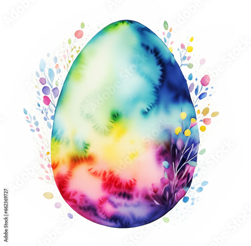 Namalowane kolorowe jajko wielkanocne 