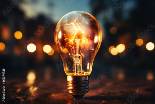 A light bulb turning on, representing the moment of inspiration and progress in innovation. Concept of creative breakthrough. Generative Ai.