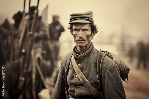 young soldier during the american civil war photo
