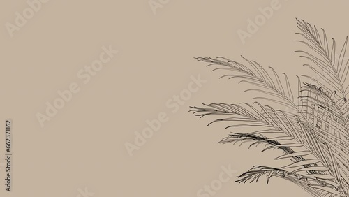Wallpaper Mural Illustration of growing palm leaves. Pencil drawing. Stylized sketch illustration. Torontodigital.ca