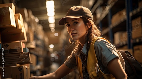 Image of a female warehouse worker.