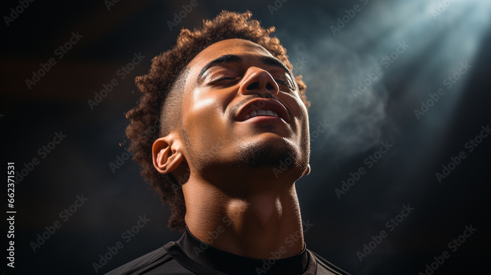 close up portrait of young handsome man in black shirt close up portrait of young handsome man in black shirt