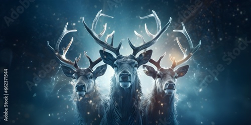 "Crowned Caribou Majesty: The Reindeer's Regalia" | Background Design | Generative AI Artwork