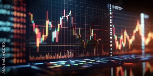 photo illustration of a trading chart. generative AI