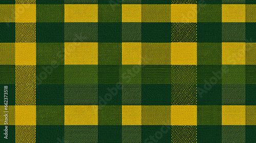 plaid tweed in green and yellow