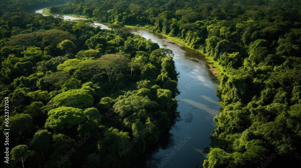 lush Amazon rainforest from an elevated perspective