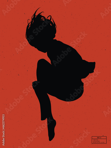 Silhouette of person under water. Lonely man isolated vector outline