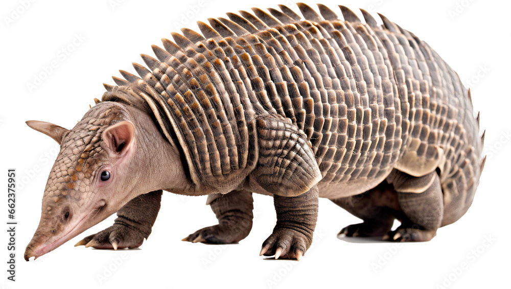 Armadillo, armored creature isolated on the transparent background PNG. - obrazy, fototapety, plakaty 