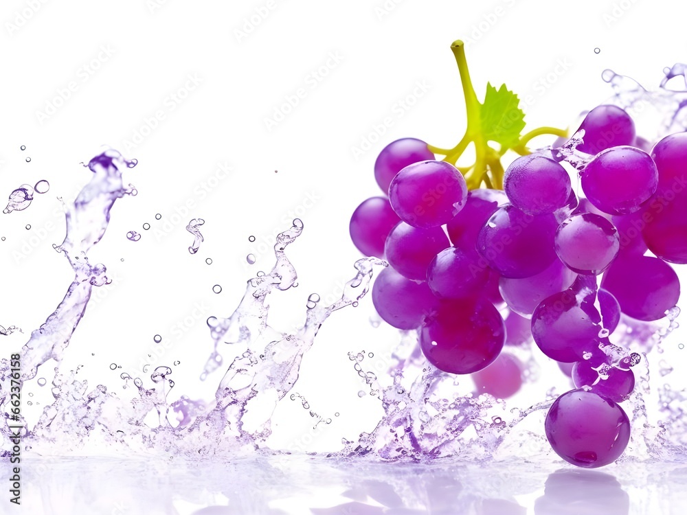 grapes in water splash