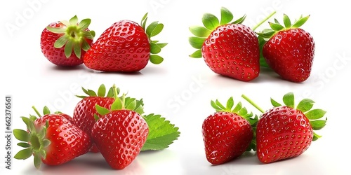 Ripe red strawberries photographed from close range. Generative AI