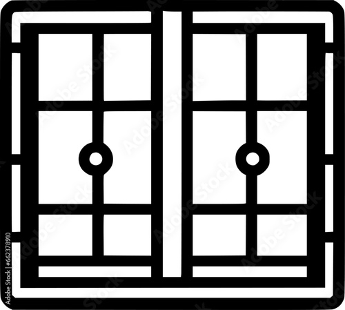 Double window flat icon, vector sign, PVC Window frame colorful sign, symbol, vector, art