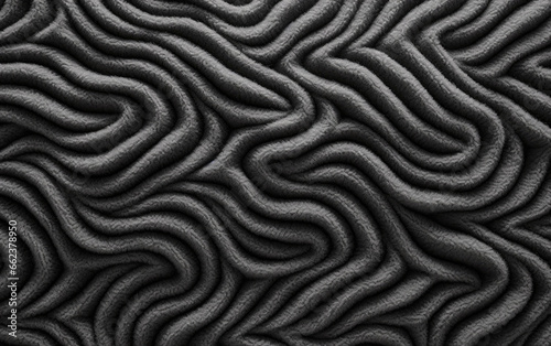 Black and White Wool Carpet on a Clear Surface or PNG Transparent Background.