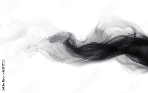 Black Cloud and Smoke Swirl on on a Clear Surface or PNG Transparent Background.