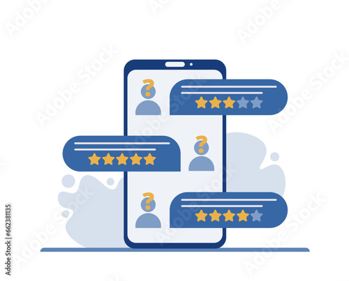 Anonymous customer reviews. Vector illustration for advertising products or services, importance of feedback. Flat style