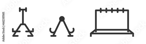 Guitar stand icon set. Vector illustration