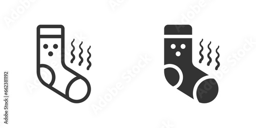Stinky sock icon. Vector illustration