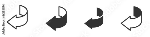 Back arrow set. Vector illustration