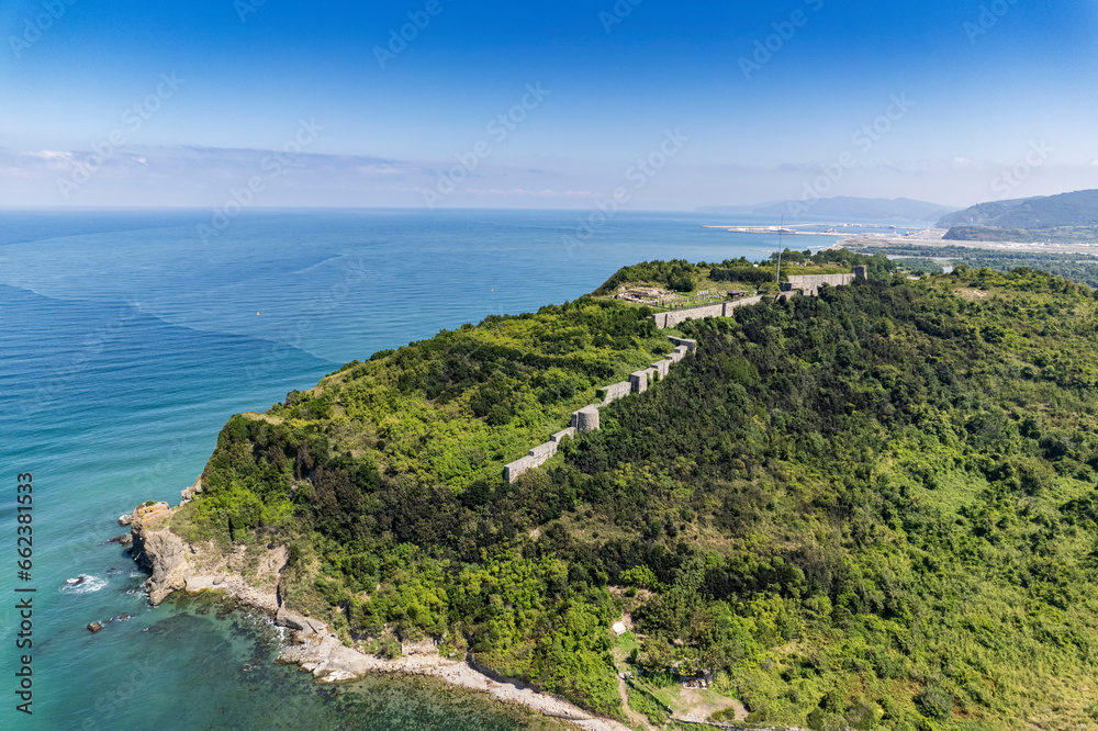 A view from the mountains and Filyos castle, to the beaches of Filyos and the town of Filyos in the Black Sea, Turkey's wonderful geography A view from the mountains and Filyos castle, to the beaches of Filyos and the town of Filyos in the Black Sea, Turkey's wonderful geography