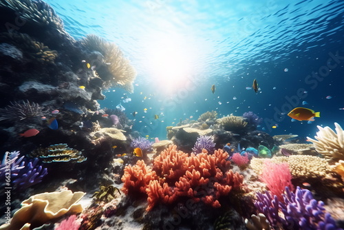 Wallpaper Mural Underwater view of the coral reef. Ecosystem. Life in tropical waters Torontodigital.ca