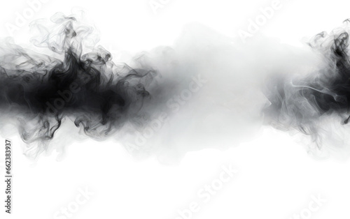 Black Cloud Realistic Smoke Closeup on a Clear Surface or PNG Transparent Background.