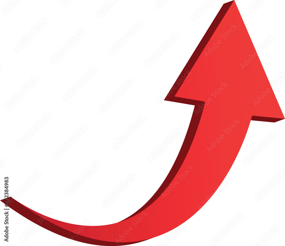 3D gradient shiney red arrow symbol. Arrow in shiney 3d arrow icons for app, web digital illustration design. Vector illustration 3D gradient shiney red arrow symbol. Arrow in shiney 3d arrow icons for app, web digital illustration design. Vector illustration