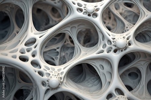  white abstract background Organic fractal structures hole round macro geometry illustration, ornament