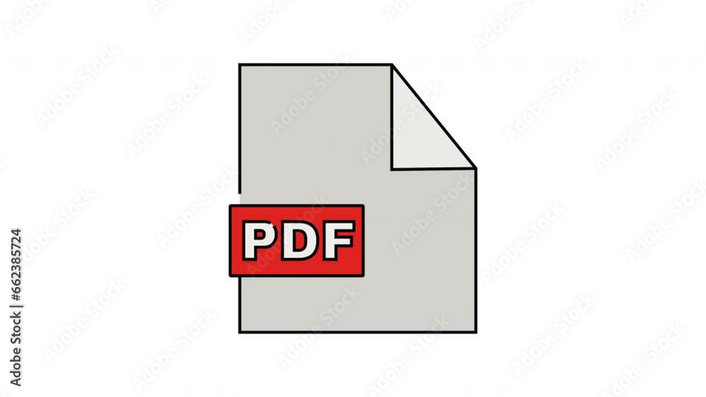 Animation forms a PDF file icon Animation forms a PDF file icon