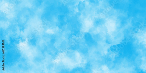 Abstract shinny Summer seasonal natural cloudy blue sky background,Hand painted watercolor shades sky clouds, Bright blue cloudy sky vector illustration.	