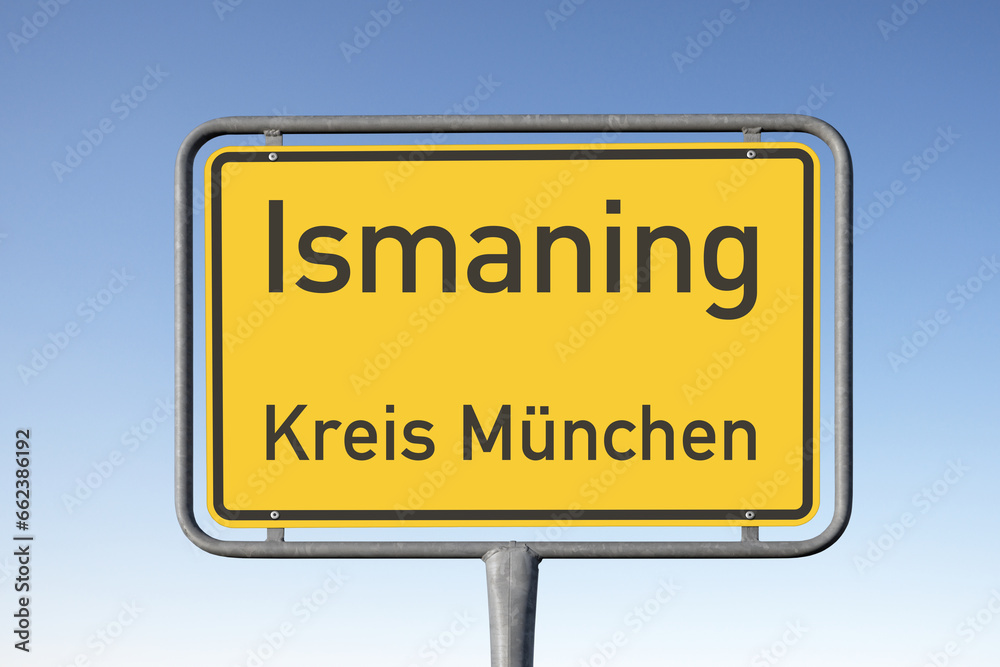 Ortstafel, Gemeinde Ismaning, Kreis München, (Symbolbild) Ortstafel, Gemeinde Ismaning, Kreis München, (Symbolbild)