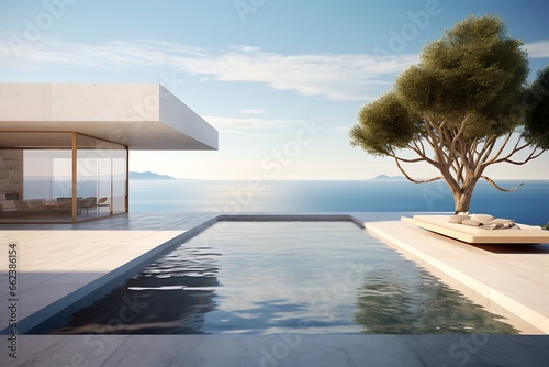 Swimming Pool And Terrace Of The Blur Exterior Background © Gorilla Studio