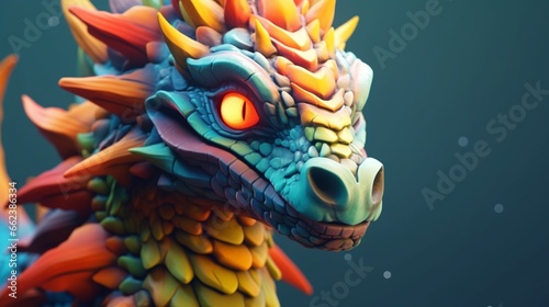 illustration of The head of a little dragon Positive.Generative AI