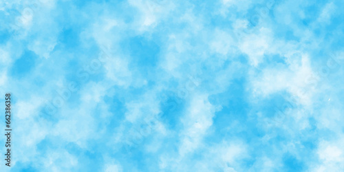Abstract shinny Summer seasonal natural cloudy blue sky background,Hand painted watercolor shades sky clouds, Bright blue cloudy sky vector illustration.	