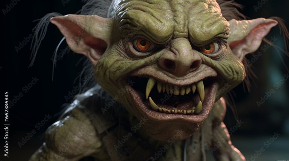 Naklejka premium Ugly Goblin.Generative AI