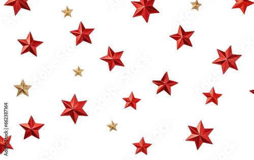 Christmas Stars Seasonal Splendor on a Clear Surface or PNG Transparent Background.