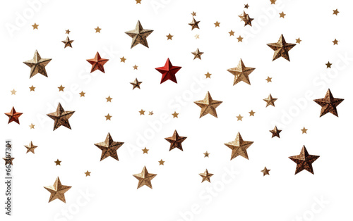 Christmas Stars Twinkling Wonders on a Clear Surface or PNG Transparent Background.