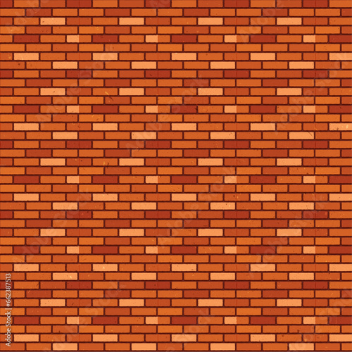 Red bricks wall seamless pattern background for design vector illustration. Realistic decorative surface endless texture flat style concept. Empty place for text