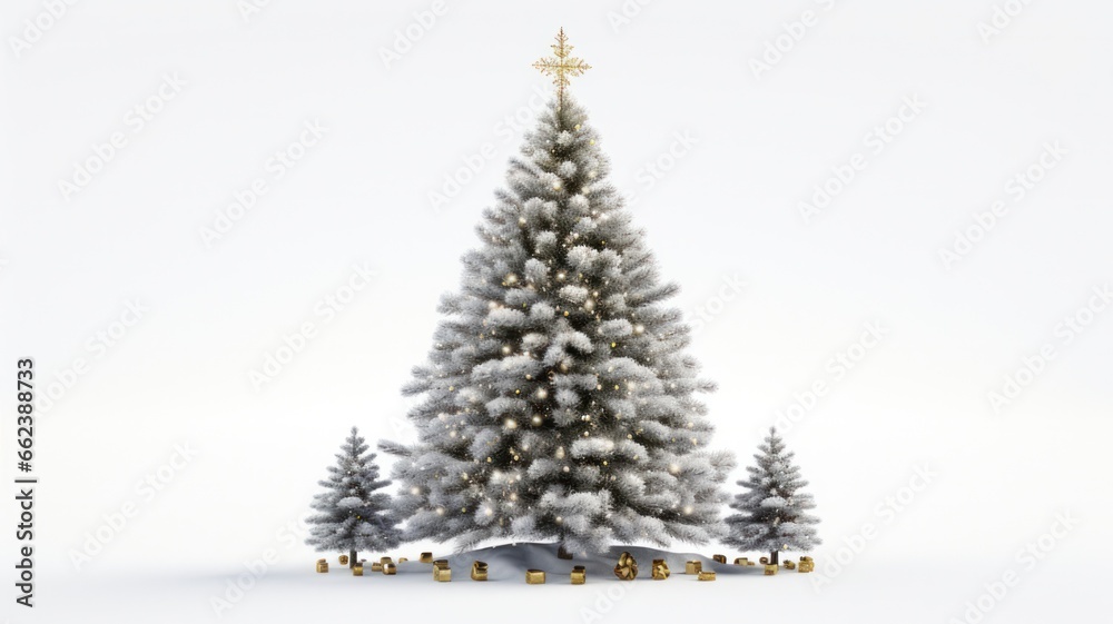 Artificial Intelligence Generated Christmas Tree Image on White Background