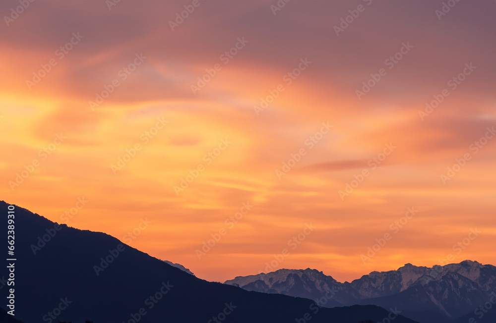 sunset in the mountains