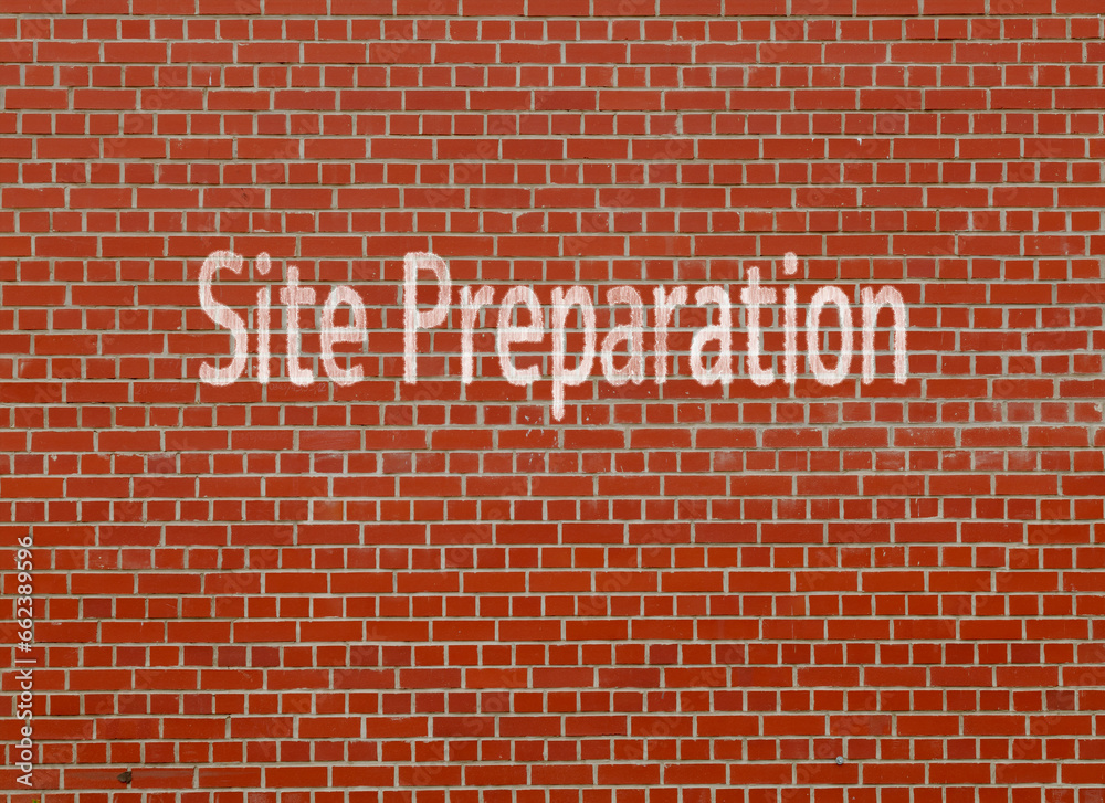 Fototapeta premium Site Preparation: Clearing and preparing land for construction activiti