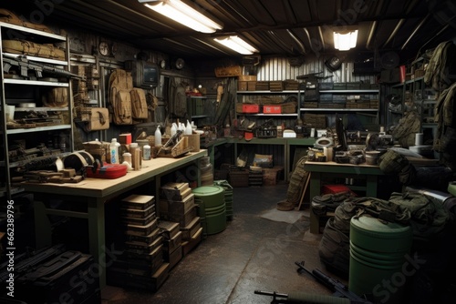 A room filled with a variety of different items. This versatile image can be used to depict clutter, organization, a collection, or a hoarder's space