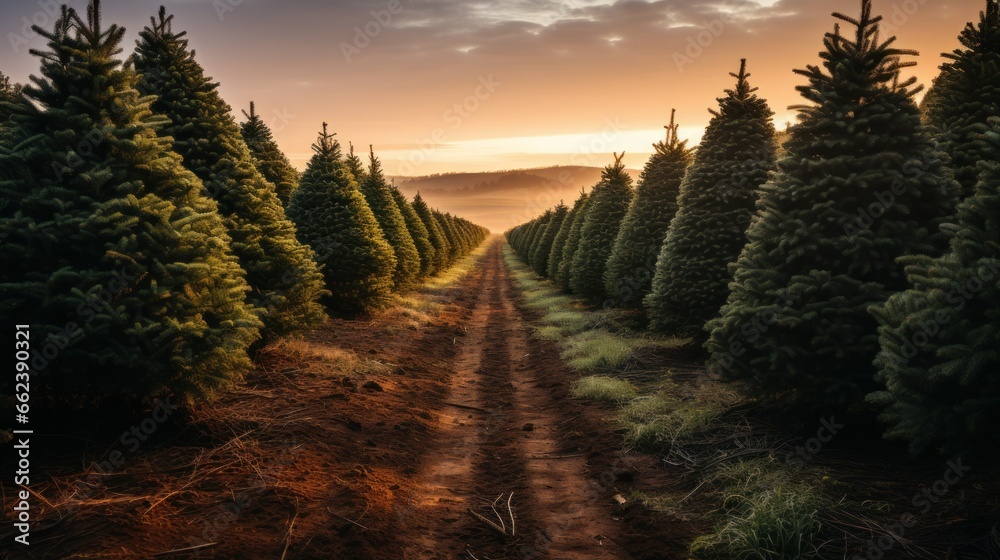 Christmas Tree Farm. Christmas tree cultivation is agricultural