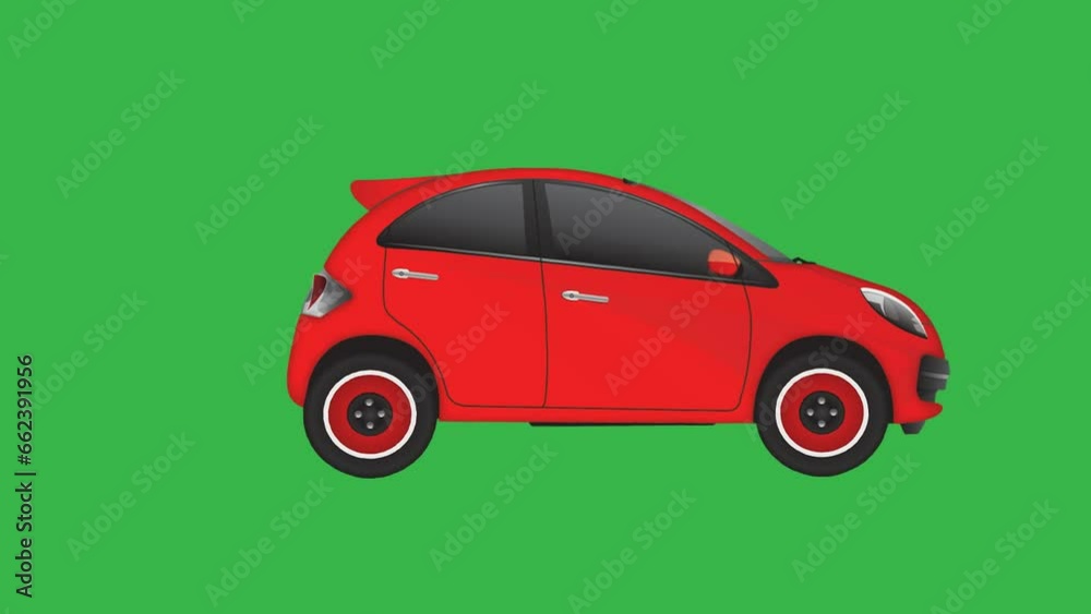 cute red cartoon car animation. moving cartoon car. spinning wheel. car running. cute red cartoon car animation. moving cartoon car. spinning wheel. car running.