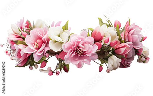 Flower Crown Glory Closeup In Pink Color on a Clear Surface or PNG Transparent Background.