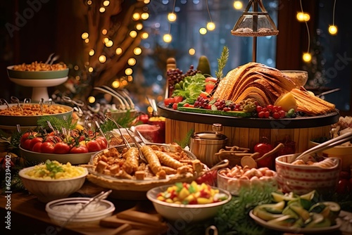 christmas market stall with food