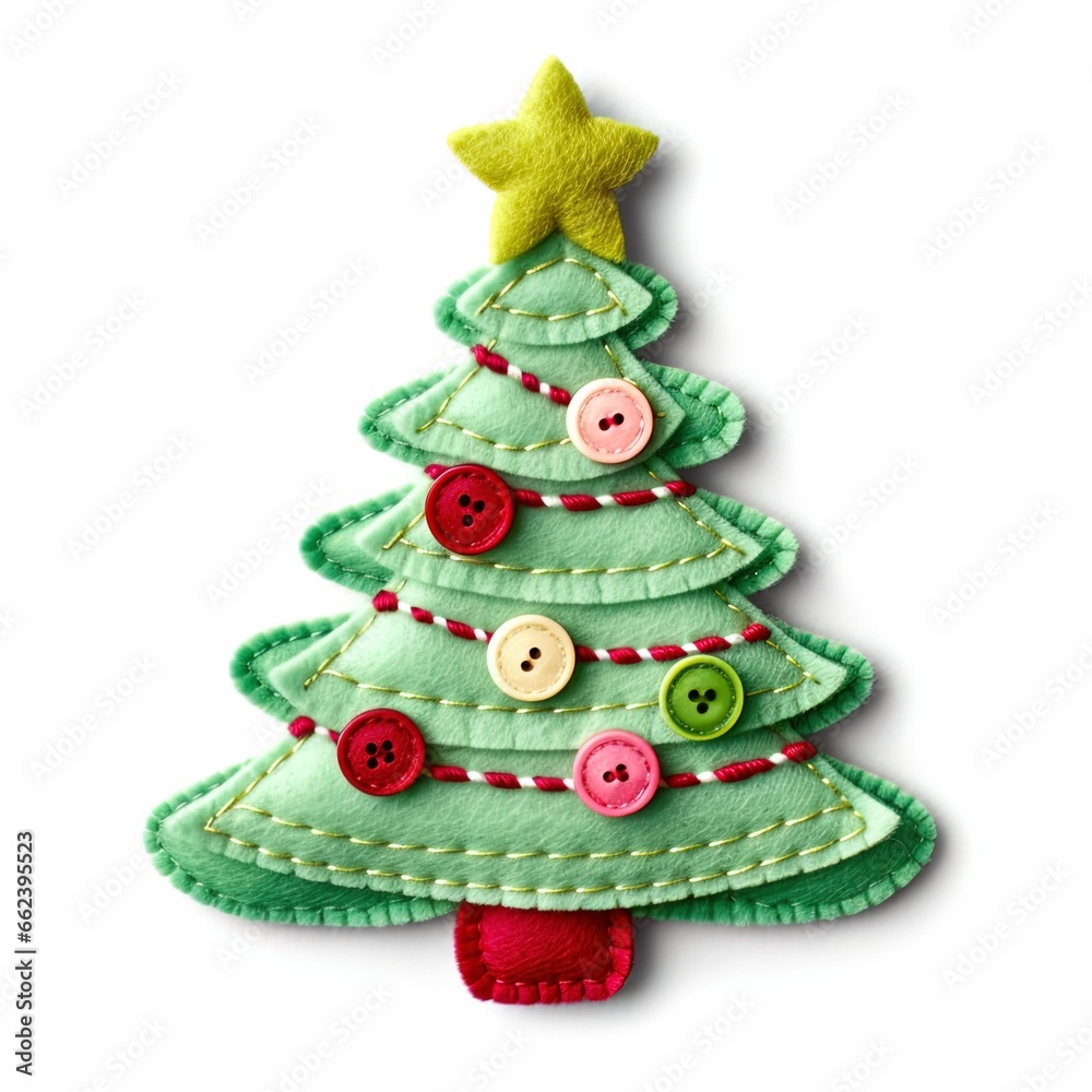 decorated christmas tree on an white background
