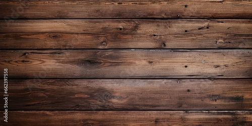 An aged, grunge-style wooden timber texture in rustic brown, suitable for backgrounds on walls, floors, or tables.