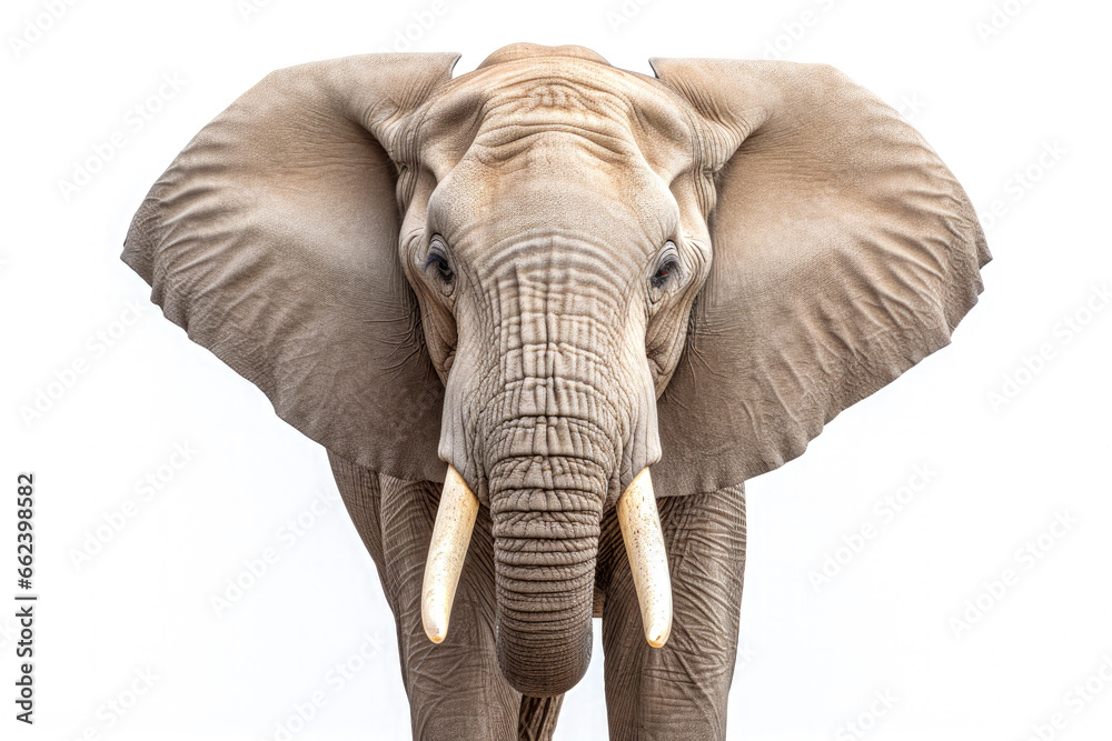 Elephant isolated on white background with clipping path.